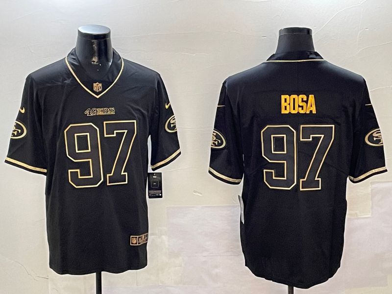 Men San Francisco 49ers #97 Bosa Black Gold Throwback 2024 Nike Limited NFL Jersey style 1->san francisco 49ers->NFL Jersey